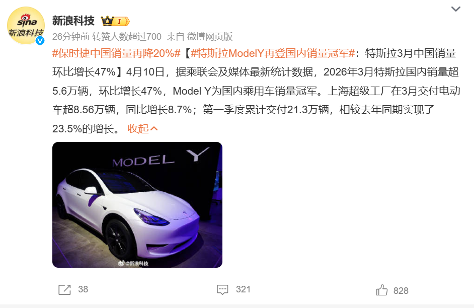 开云下载-3月销冠还是Model Y：网上没赢过，现实没输过